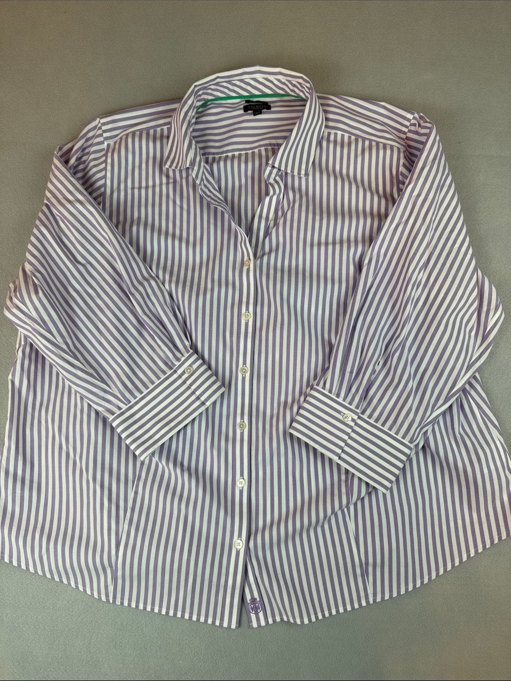 Talbots Purple and White Striped Button Down Shirt Size 22WP